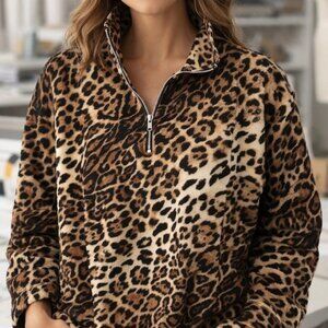 FC171UF Leopard Pullover With Zipper by Picadilly